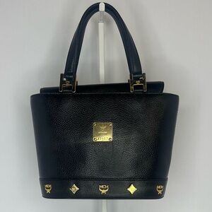 МСМ Leather Studded Handle Bag MINT Condition!!